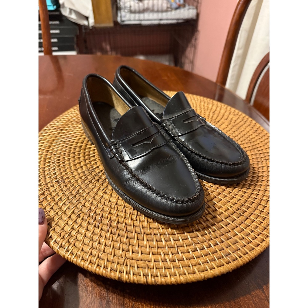 Sebago Classic Dan Black Leather Penny Loafers Womens 8.5 W Wide 25042522 - Picture 2 of 10